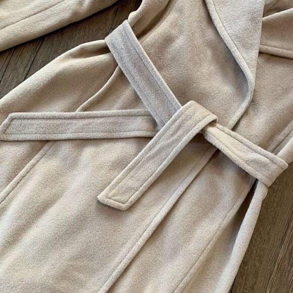 Calvin Klein Wool Blend Shawl Collar Wrap Maxi Coat - Picture 12 of 16